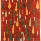 アマレ・255×204・赤色・糸杉・鹿・大型ルームサイズ・真上画