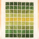 アマレ・249×205・緑色・グラデーション・生命の樹・白原毛・大型ルームサイズ・真上画