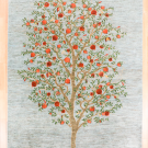 ルリバフ・248×198・水色・ザクロの木・リビングサイズ・真上画