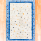 アマレ・150×100・青色・羊・鹿・センターラグサイズ・真上画
