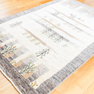 アマレ・149×100・白色原毛・生命の樹・鳥・グレー原毛・センターラグサイズ・使用イメージ画