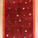 アマレ・149×98・赤色・鳥・シンプル・センターラグサイズ・真上画