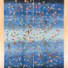 アマレ・252×176・青色・紺色・グラデーション・生命の樹・鳥・花・リビングサイズ・真上画