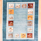 アマレ・199×153 ・水色・花・窓・リビングサイズ・真上画