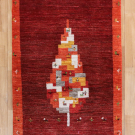 アマレ・126×83・赤色・糸杉・鹿・木・玄関サイズ・真上画