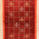 アマレ・127×80・赤色・生命の樹・小花・玄関サイズ・真上画