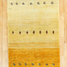 アマレ・153×83・黄色・鹿・人・センターラグサイズ・真上画