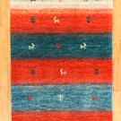 アマレ・120×79・赤色・青色・鹿・木・玄関サイズ・真上画