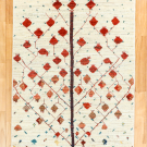 カシュクリ・129×85・白原毛・ザクロの木・玄関サイズ・真上画