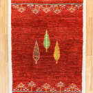 カシュクリ・128×79・赤色・糸杉・植物・玄関サイズ・真上画