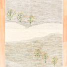 アマレ・130×83・グレー・白・原毛・生命の樹・風景・玄関サイズ・真上画