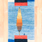 アマレ・132×50・水色・糸杉・鹿・廊下敷き・真上画