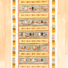 アマレ・144×55・黄色・鹿・糸杉・グレー原毛・廊下敷き・キッチンサイズ・真上画