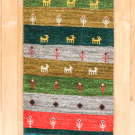 アマレ・148×51・カラフル・緑・赤・黄緑・鹿・木・廊下敷き・キッチンサイズ・真上画