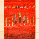 アマレ・88×60・赤色・糸杉・ラクダ・玄関サイズ・真上画