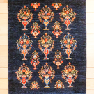 ルリバフ・90×63・紺色・花・花瓶・玄関サイズ・真上画