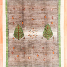 アマレ・204×153・グレー原毛・生命の樹・ラクダ・リビングサイズ・真上画
