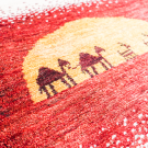 アマレ・232×165・赤色・白原毛・ラクダ・夕日・キャラバン・鹿・リビングサイズ・アップ画