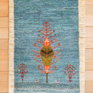 アマレ・96×64・水色・生命の樹・鹿・玄関サイズ・真上画