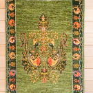 ルリバフ・91×61・緑・孔雀・玄関サイズ・真上画