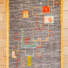 アマレ・87×58・原毛グレー・幾何学模様・玄関サイズ・真上画