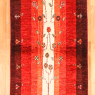 カシュクリ・198×81・赤色・生命の樹・鹿・廊下敷き・キッチンマット・真上画