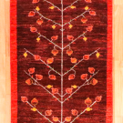 アマレ・205×75・赤色・ザクロの木・キッチンマット・廊下敷き・真上画