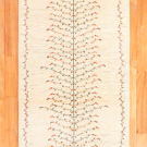 カシュクリ・247×75・白原毛・生命の樹・キッチンマット・廊下敷き・真上画