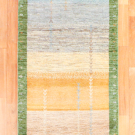 アマレ・198×80・水色・黄色・白原毛・緑色・廊下敷き・キッチンマット・真上画