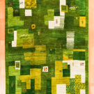 アマレ・248×151・緑色・白原毛・木・リビングサイズ・真上画