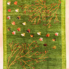 アマレ・241×169・緑色・生命の樹・鳥・リビングサイズ・真上画