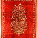 ルリバフ・236×178・ザクロの木・赤色・鳥・リビングサイズ・真上画