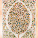 ルリバフ・248×170・グレー・薄水色・ザクロの木・生命の樹・鳥・リビングサイズ・真上画