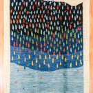 アマレ・241×173・青色・糸杉・鹿・水色・風景・リビングサイズ・真上画
