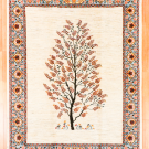 ルリバフ・234×164・白原毛・生命の樹・植物・リビングサイズ・真上画
