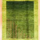 アマレ・202×144・緑色・生命の樹・鹿・小花柄・リビングサイズ・真上画