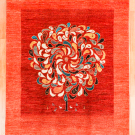 アマレランドスケープ・200×151・赤色・生命の樹・鹿・リビングサイズ・真上画