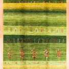 アマレ・197×147・緑色・グラデーション・生命の樹・羊・リビングサイズ・真上画