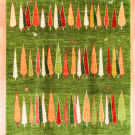アマレ・202×151・緑色・糸杉・カラフル・ラクダ・リビングサイズ・真上画