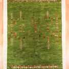 アマレ・248×171・緑色・生命の樹・鹿・窓・リビングサイズ・真上画