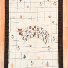 アマレランドスケープ・185×121・白原毛・牛・格子柄・花・センターラグサイズ・真上画