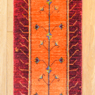 カシュクリ・160×40・赤色・生命の樹・オレンジ色・廊下敷き・かまちサイズ・真上画