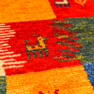 カシュクリ・139×40・赤色・鹿・木・カラフル・廊下敷き・かまちサイズ・アップ画