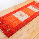 アマレ・149×51・赤色・しだれ柳・鳥・オレンジ色・廊下敷き・かまちサイズ・使用イメージ画