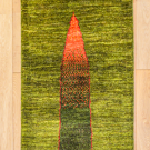アマレ・153×49・緑色・オレンジ色・糸杉・鹿・廊下敷き・かまちサイズ・真上画