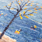 カシュクリ・95×61・水色・生命の樹・鹿・風景・玄関マット・アップ画