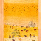 アマレ・101×67・黄色・羊・生命の樹・遊牧生活・玄関マット・真上画