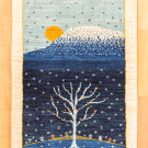 アマレランドスケープ・97×63・青色・水色・生命の樹・小花柄・玄関マット・真上画