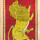 オールドライオン・121×82・赤色・ライオン・玄関マット・真上画