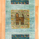 アマレ・149×51・水色・ライオン・羊・廊下敷き・かまちサイズ・真上画